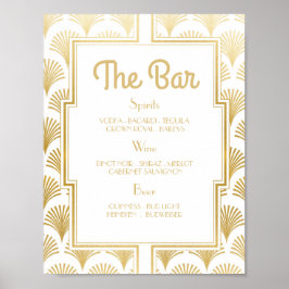 Poster Bar Sinal Recepção de casamento 1920 2000 Art Deco