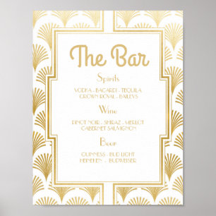 Poster Bar Sinal Recepção de casamento 1920 2000 Art Deco