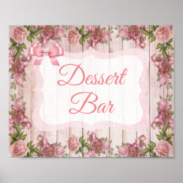 Poster Bar Sinalizador de Rosa Rosas Bonito Floral Poste