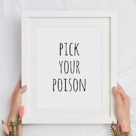 Poster Bar Spooky Beber Halloween | Veneno Preto e Branco