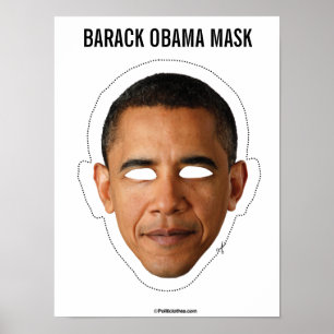 Pôster Barack Obama Mask Cutout