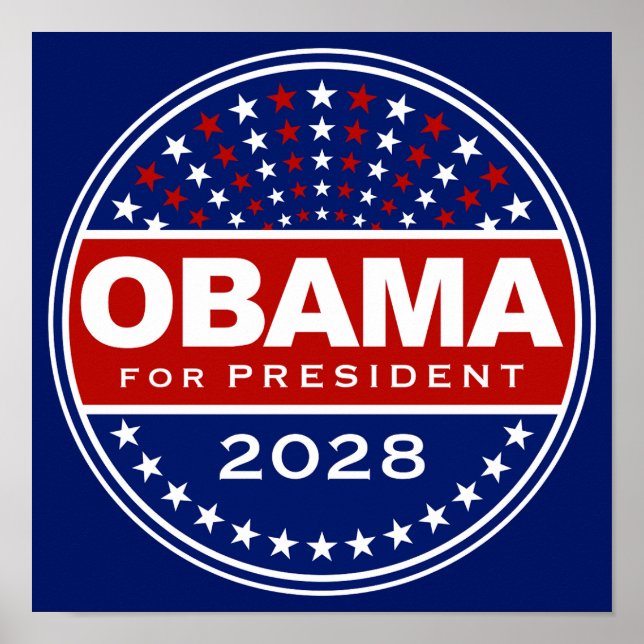 Poster Barack Obama Presidente 2028 (Frente)