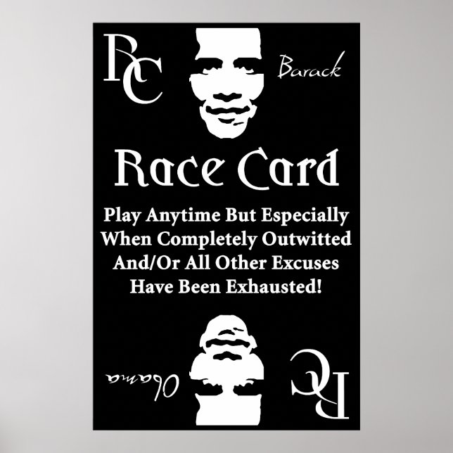 Pôster Barack Obama Race Card (Frente)
