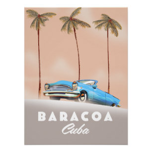 Pôster Baracoa Cuba Carro Antigo