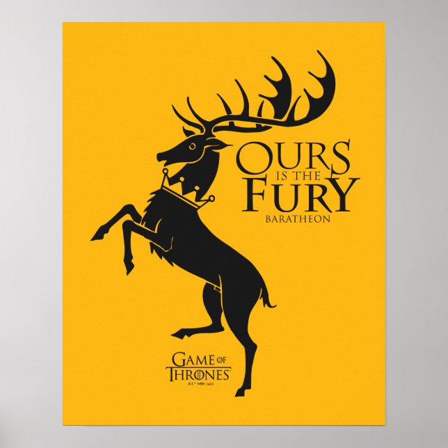 Poster Baratheon Sigil - A nossa é a Fúria (Frente)