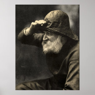 Poster Barba antiga náutica do pescador inglês do vinta