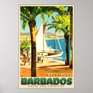 Poster Barbados Bridgetown Índias Ocidentais Caribe Tropi