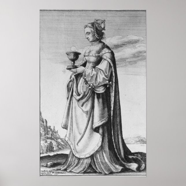 Pôster Barbara, gravada por Wenceslaus Hollar, 1647 (Frente)