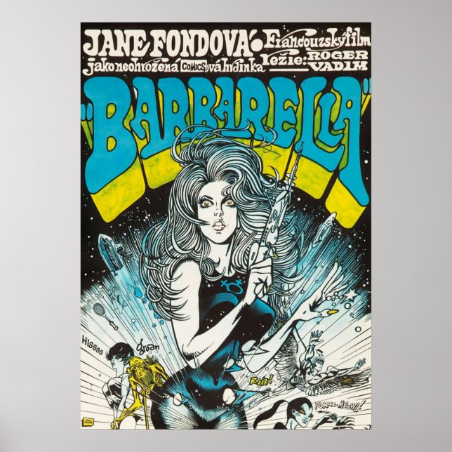 Poster Barbarella Vintage Filme Tcheco (Frente)