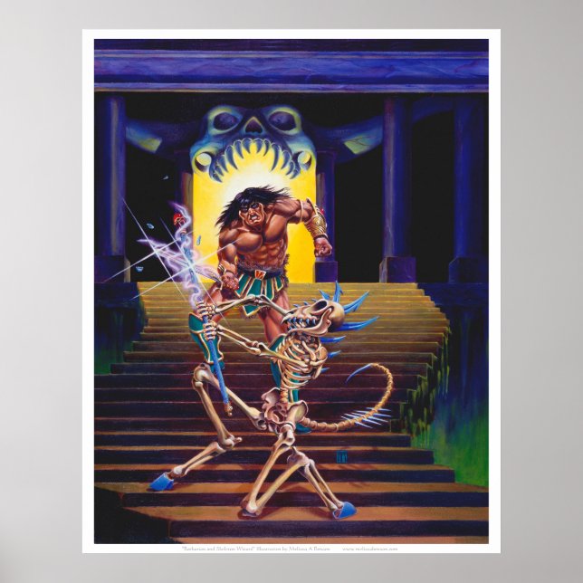 Poster Bárbaro com Assistente de Esqueleto (Frente)