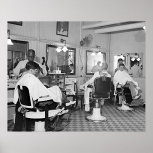 Pôster Barbearia do Capitólio, foto 1938 do vintage