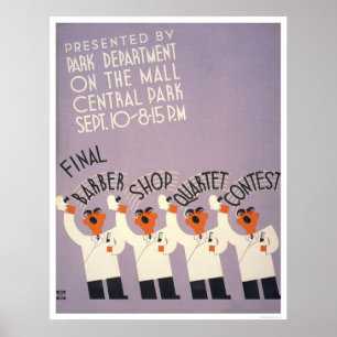 Poster Barbearia do Central Park WPA 1937