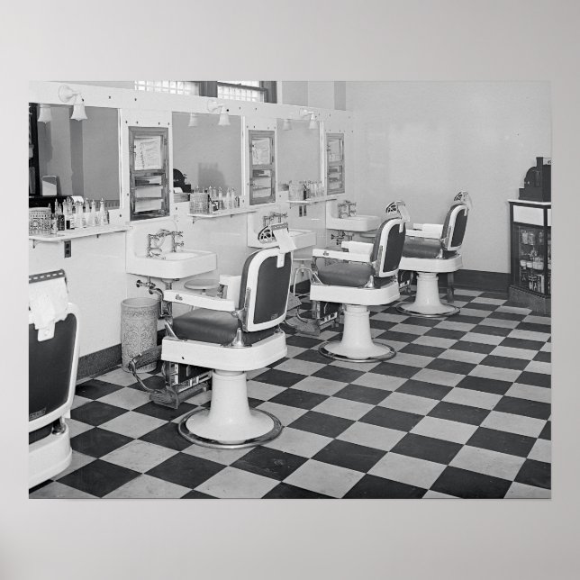 Pôster Barbearia Executive, 1935. Foto Antiga (Frente)