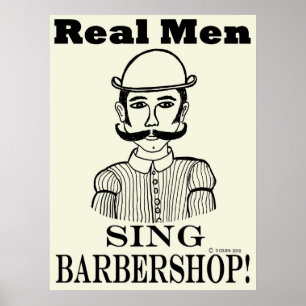 Poster Barbearia Real Men Sing