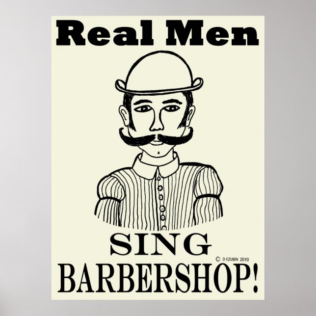 Poster Barbearia Real Men Sing (Frente)