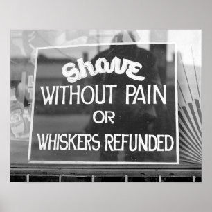 Poster Barbearia Sinal, 1942. Foto do vintage