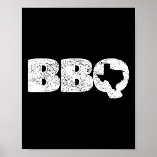 Poster Barbecue de Saída de Mapeamento Tx do Texas Distan