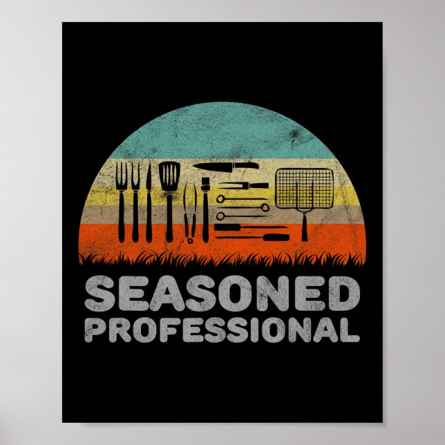 Poster Barbecue Profissional Encantado Funny (Frente)