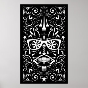 Pôster barbeiro diâmetro de los muertos