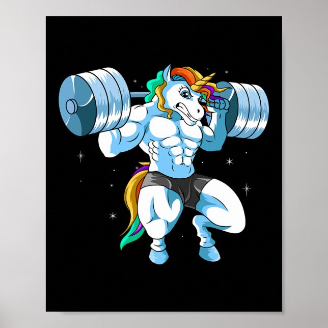 Poster Barbell de Levantamento de Pesos - Engraçado Unicó (Frente)