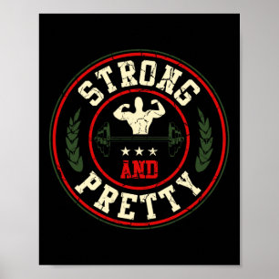 Poster Barbell Forte E Bonito De Construção De Gym