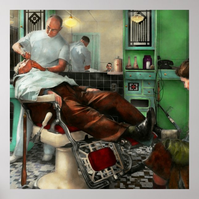 Pôster Barber - Agitação - compro de barbeiro de Pennepac (Frente)