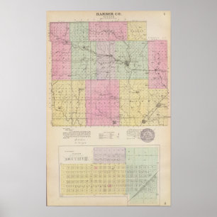 Pôster Barber County e Hazelton, Kansas