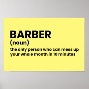 Poster Barber Funny Definition Wall Art