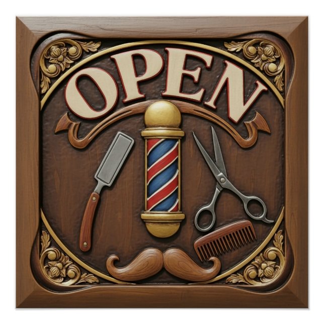 Pôster Barber shop Glossy Poster (Frente)