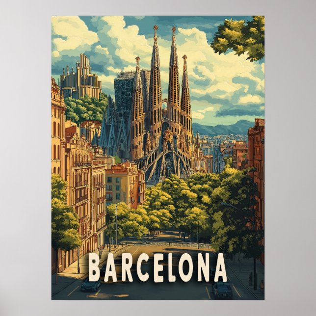 Poster Barcelona, Espanha (Frente)