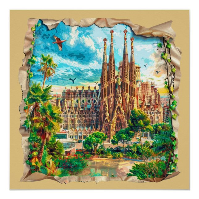 Pôster Barcelona, Espanha (Frente)