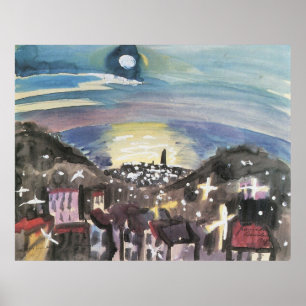 Pôster Barcelona na noite (?a versão) por Walter Gramatt