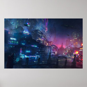 Poster Barcelona Smoke Neons Sant Pau i La Sagrada Famil