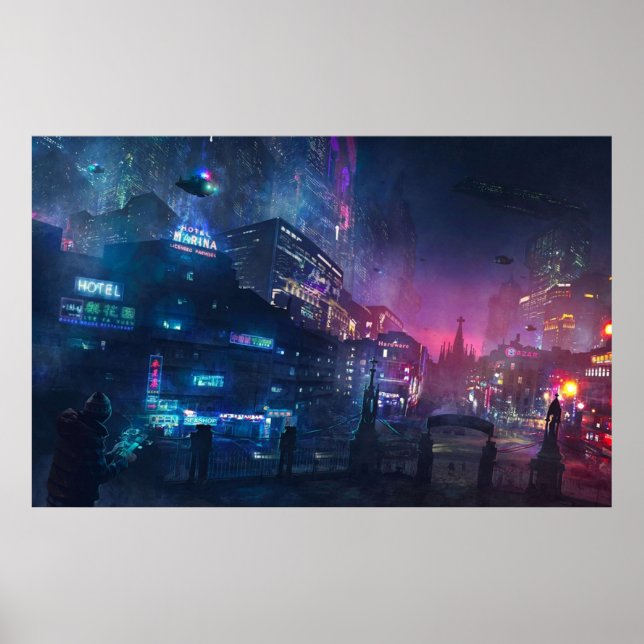 Poster Barcelona Smoke Neons Sant Pau i La Sagrada Famil (Frente)