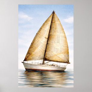 Poster Barco à Vela Náutico Antigo