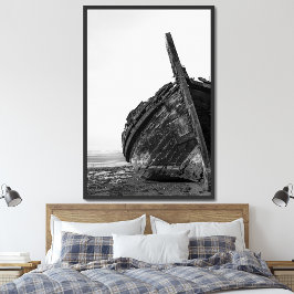 Poster Barco à vela tradicional do rio Tejo queimado e de