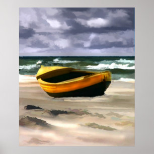 Poster Barco antes da tempestade do oceano