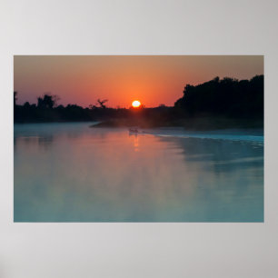 Poster Barco ao Nascer do Sol no Rio