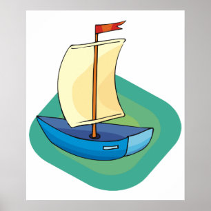 Poster Barco Azul
