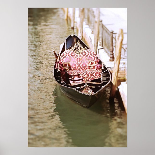 Poster Barco de gôndola italiana na fotografia de Veneza  (Frente)