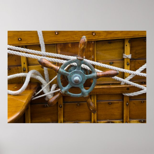 Pôster Barco de Madeira Antiquado (Frente)
