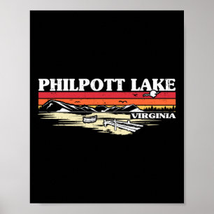 Poster Barco de pesca Acampamento de férias no lago Philp