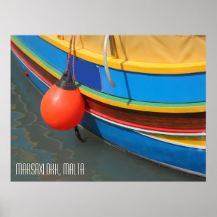 Poster Barco de Pesca Listrado Porto de Marsaxlokk Malta