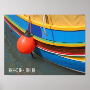 Poster Barco de Pesca Listrado Porto de Marsaxlokk Malta
