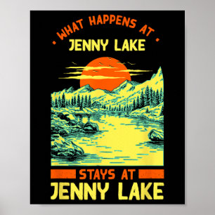 Poster Barco de pesca Vaga do lago Jenny Lake