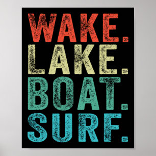 Poster Barco do Lago Wake Surf Surfismo Surfboards Praia