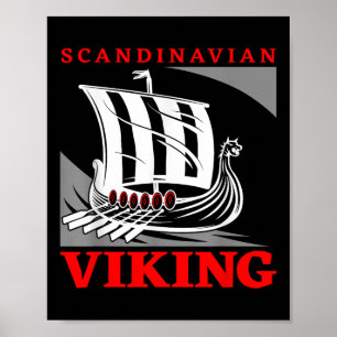 Poster Barco Dragão Viking Escandinavo Drakkar Thor