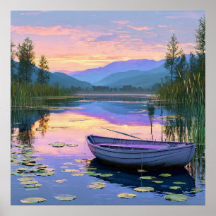 Poster Barco e lago