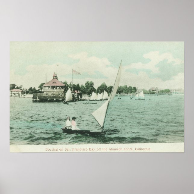 Pôster Barco em San Francisco BayAlameda, CA (Frente)