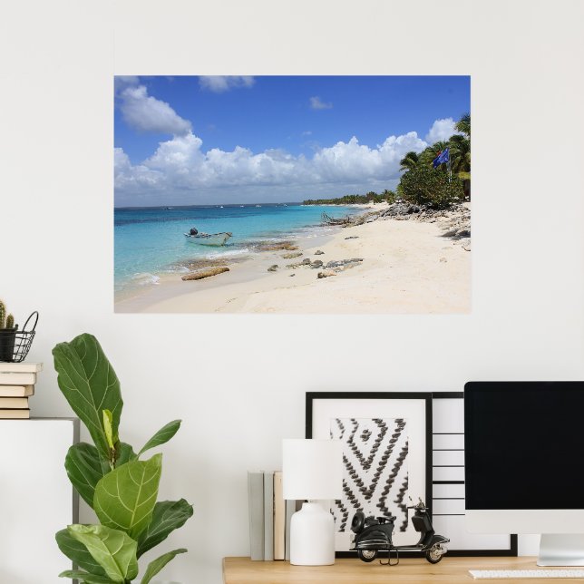 Poster Barco na praia (Escritório em casa)